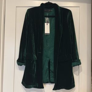 NWT 12th tribe velvet green blazer